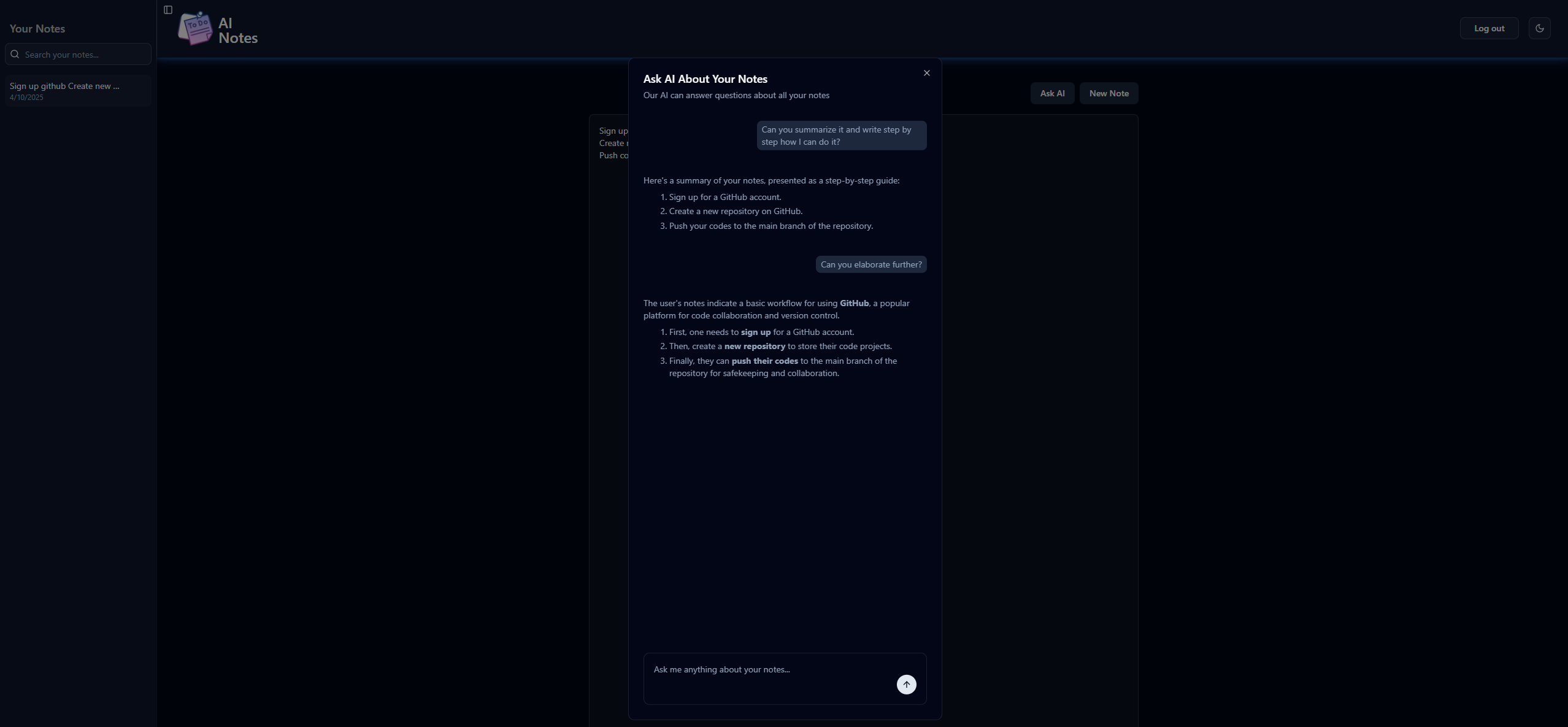 AI-Powered Notes App